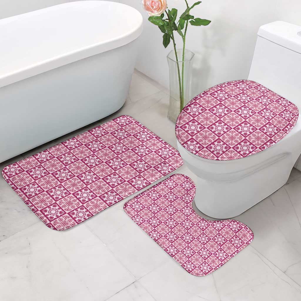 Akala Palaka Quilt Hawaii Bathroom Set Hawaiian Tropical Monstera Sea Turtle