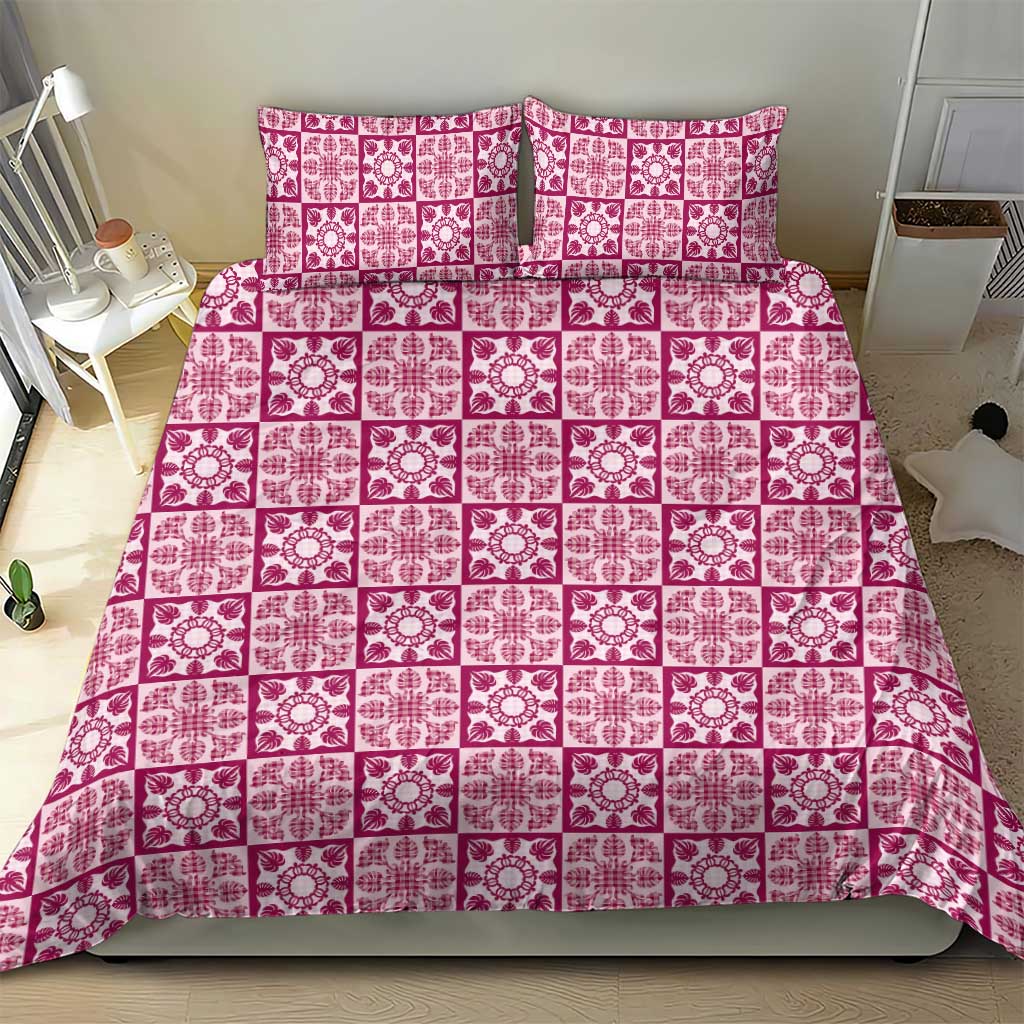 Akala Palaka Quilt Hawaii Bedding Set Hawaiian Tropical Monstera Sea Turtle