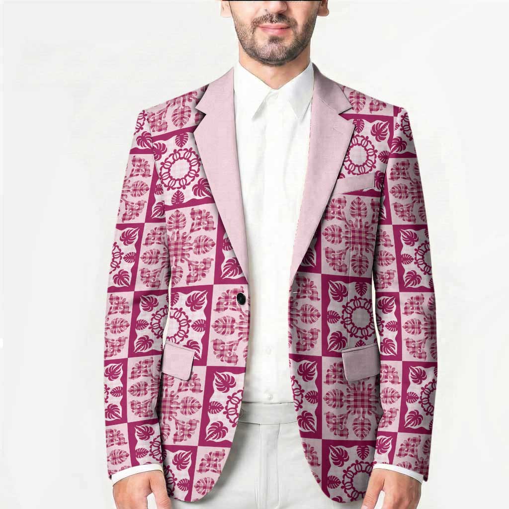 Akala Palaka Quilt Hawaii Blazer Hawaiian Tropical Monstera Sea Turtle