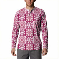 Akala Palaka Quilt Hawaii Button Sweatshirt Hawaiian Tropical Monstera Sea Turtle