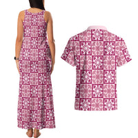 Akala Palaka Quilt Hawaii Couples Matching Tank Maxi Dress and Hawaiian Shirt Hawaiian Tropical Monstera Sea Turtle