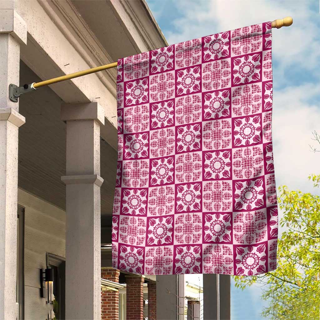 Akala Palaka Quilt Hawaii Garden Flag Hawaiian Tropical Monstera Sea Turtle