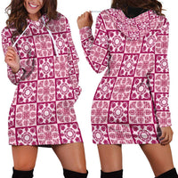Akala Palaka Quilt Hawaii Hoodie Dress Hawaiian Tropical Monstera Sea Turtle LT14 - Polynesian Pride