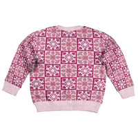 Akala Palaka Quilt Hawaii Kid Ugly Christmas Sweater Hawaiian Tropical Monstera Sea Turtle LT14 - Polynesian Pride
