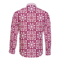 Akala Palaka Quilt Hawaii Long Sleeve Button Shirt Hawaiian Tropical Monstera Sea Turtle LT14 - Polynesian Pride