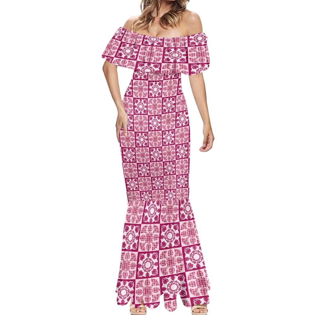Akala Palaka Quilt Hawaii Mermaid Dress Hawaiian Tropical Monstera Sea Turtle LT14 - Polynesian Pride
