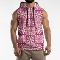 Akala Palaka Quilt Hawaii Sleeveless Hoodie Hawaiian Tropical Monstera Sea Turtle LT14 - Polynesian Pride