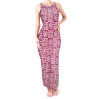 Akala Palaka Quilt Hawaii Tank Maxi Dress Hawaiian Tropical Monstera Sea Turtle