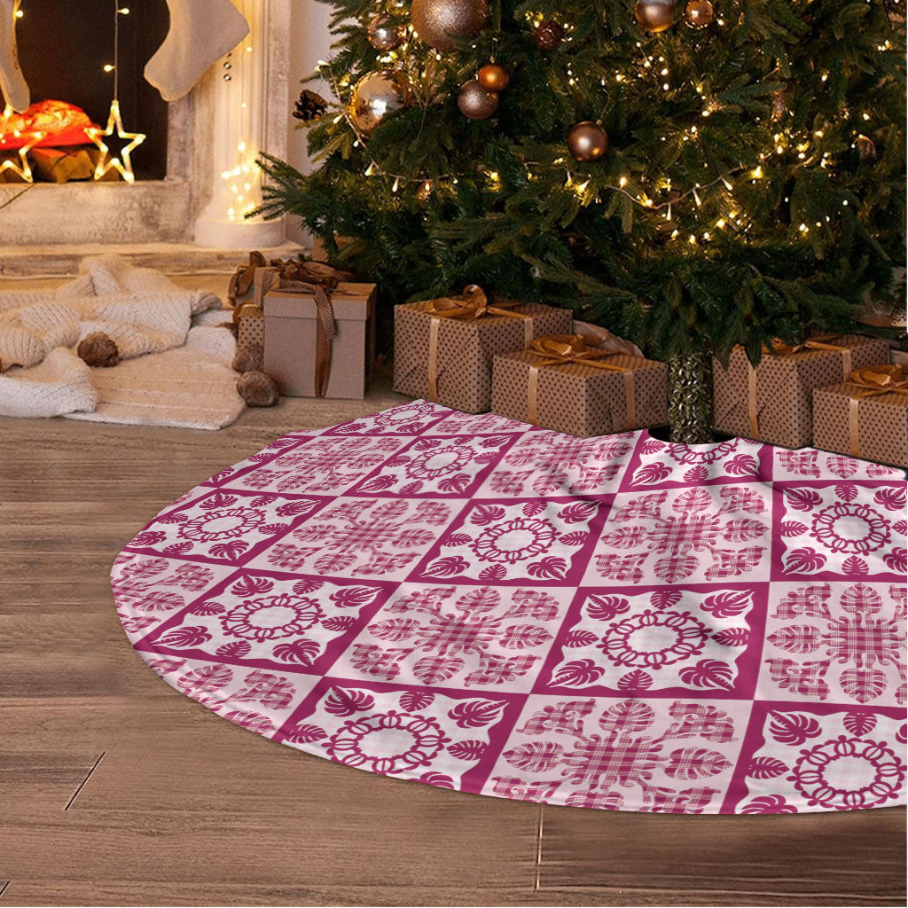 Akala Palaka Quilt Hawaii Tree Skirt Hawaiian Tropical Monstera Sea Turtle LT14 - Polynesian Pride