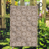 Beige Palaka Quilt Hawaii Garden Flag Hawaiian Tropical Monstera Sea Turtle