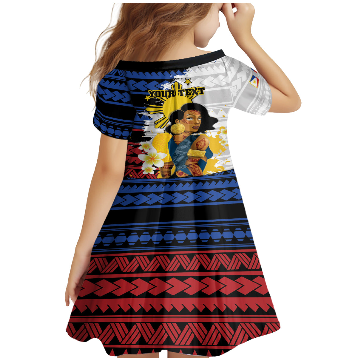 Personalised Philippines Women's Day Family Matching Mermaid Dress and Hawaiian Shirt Filipino Golden Sun With Polynesian Pattern LT14 - Polynesian Pride