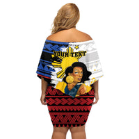 Personalised Philippines Women's Day Family Matching Off Shoulder Short Dress and Hawaiian Shirt Filipino Golden Sun With Polynesian Pattern LT14 - Polynesian Pride