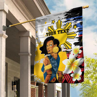 Personalised Philippines Women's Day Garden Flag Filipino Golden Sun With Polynesian Pattern