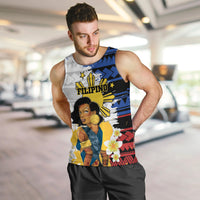 Personalised Philippines Women's Day Men Tank Top Filipino Golden Sun With Polynesian Pattern LT14 Red - Polynesian Pride