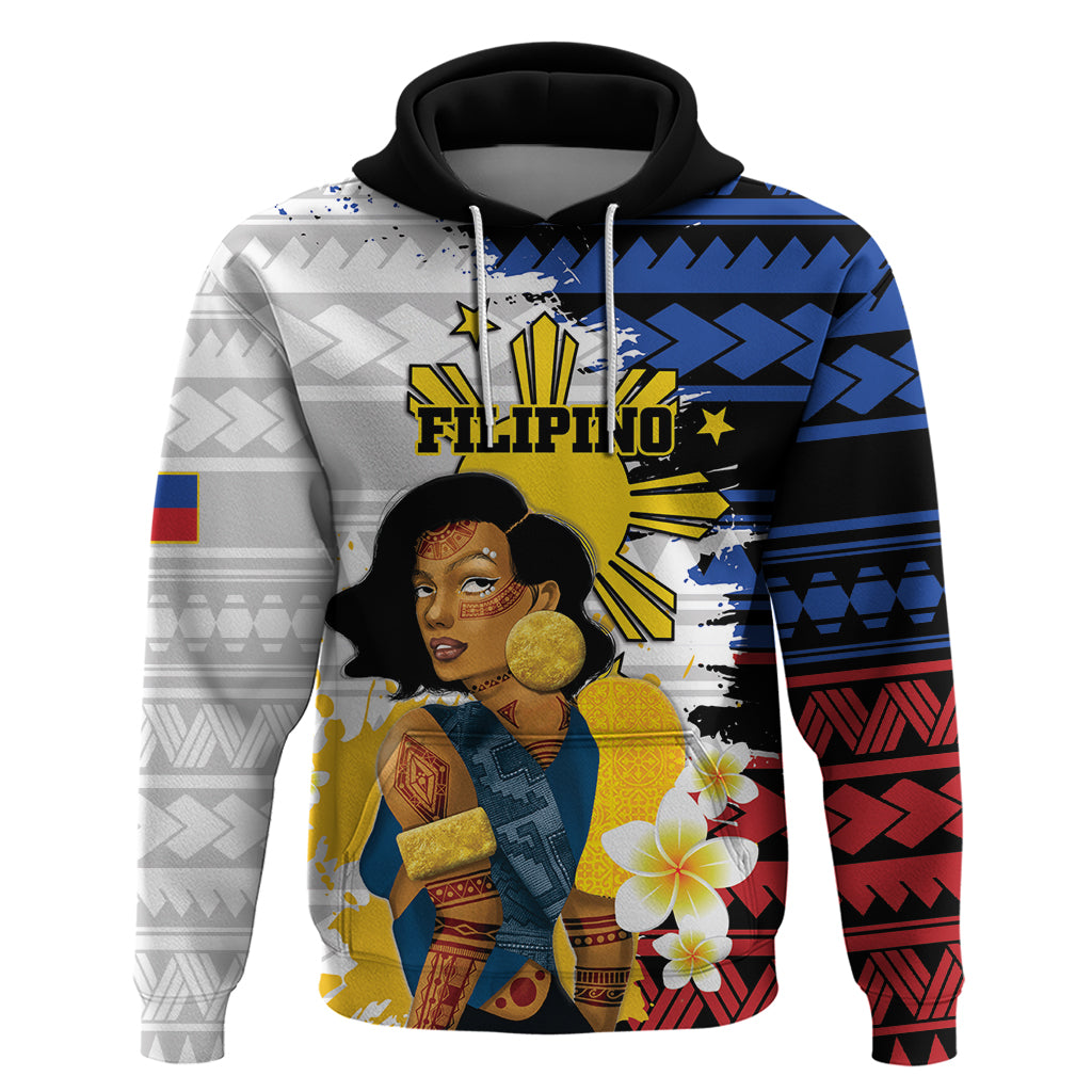 Personalised Philippines Women's Day Zip Hoodie Filipino Golden Sun With Polynesian Pattern LT14 Pullover Hoodie Red - Polynesian Pride