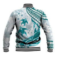 Cyan Polynesia Baseball Jacket Polynesian Turtle Shark Tattoo Tropical Vintage LT14 - Polynesian Pride