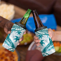 Cyan Polynesia 4 in 1 Can Cooler Tumbler Polynesian Turtle Shark Tattoo Tropical Vintage