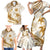 Gold Polynesia Family Matching Short Sleeve Bodycon Dress and Hawaiian Shirt Polynesian Turtle Shark Tattoo Tropical Vintage LT14