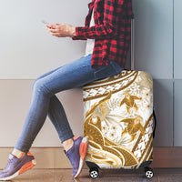 Gold Polynesia Luggage Cover Polynesian Turtle Shark Tattoo Tropical Vintage