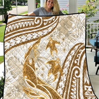 Gold Polynesia Quilt Polynesian Turtle Shark Tattoo Tropical Vintage LT14 Gold - Polynesian Pride