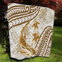 Gold Polynesia Quilt Polynesian Turtle Shark Tattoo Tropical Vintage LT14 - Polynesian Pride