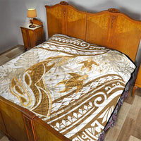Gold Polynesia Quilt Polynesian Turtle Shark Tattoo Tropical Vintage LT14 - Polynesian Pride
