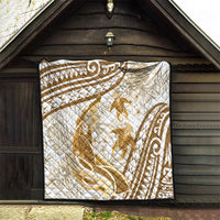 Gold Polynesia Quilt Polynesian Turtle Shark Tattoo Tropical Vintage LT14 - Polynesian Pride