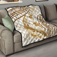 Gold Polynesia Quilt Polynesian Turtle Shark Tattoo Tropical Vintage LT14 - Polynesian Pride