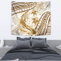 Gold Polynesia Tapestry Polynesian Turtle Shark Tattoo Tropical Vintage