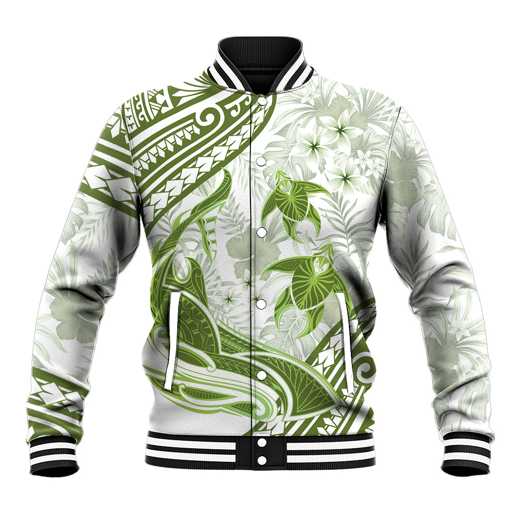 Lime Green Polynesia Baseball Jacket Polynesian Turtle Shark Tattoo Tropical Vintage LT14 Unisex Lime Green - Polynesian Pride