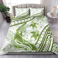 Lime Green Polynesia Bedding Set Polynesian Turtle Shark Tattoo Tropical Vintage