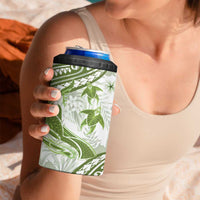 Lime Green Polynesia 4 in 1 Can Cooler Tumbler Polynesian Turtle Shark Tattoo Tropical Vintage