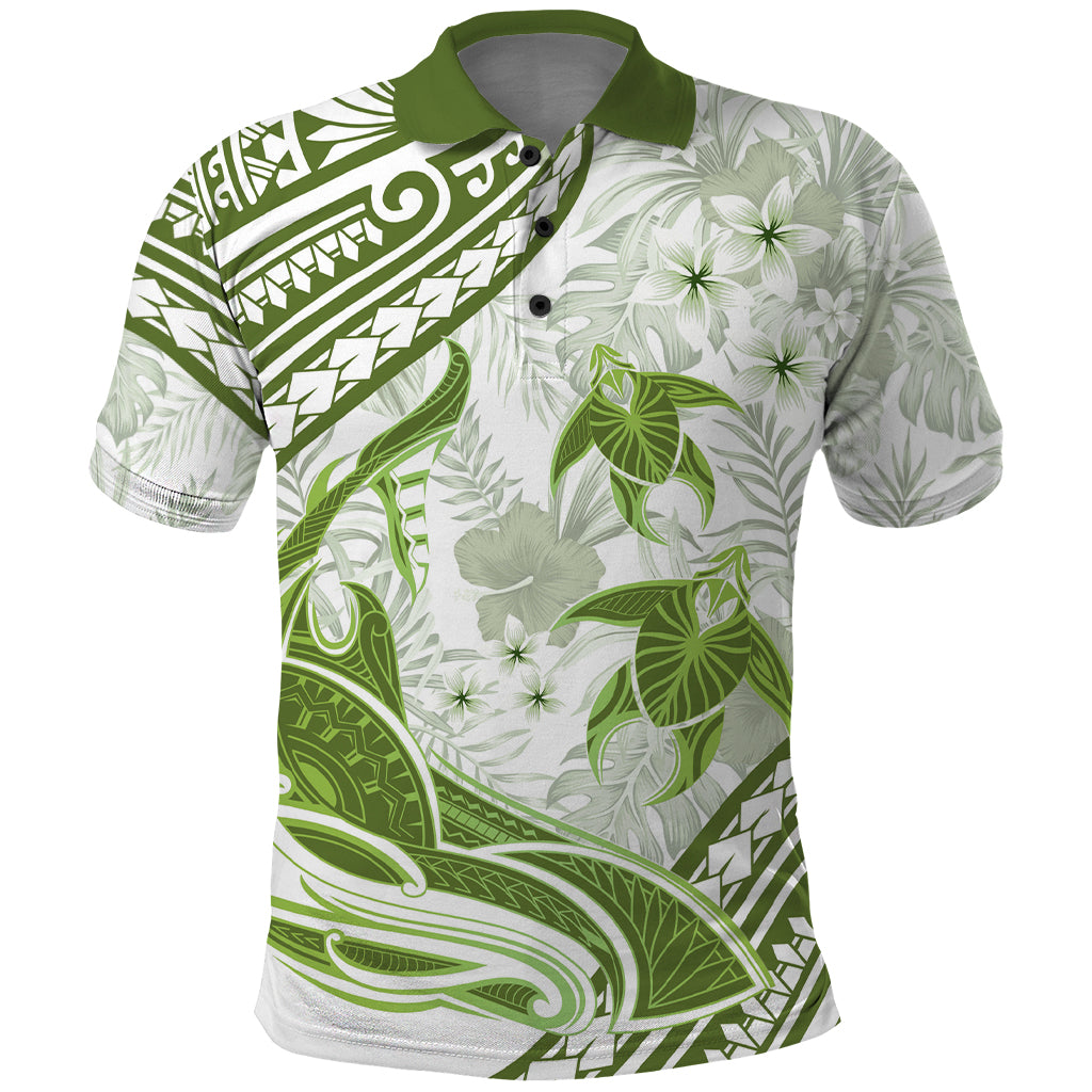 Lime Green Polynesia Polo Shirt Polynesian Turtle Shark Tattoo Tropical Vintage LT14 Lime Green - Polynesian Pride