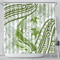 Lime Green Polynesia Shower Curtain Polynesian Turtle Shark Tattoo Tropical Vintage LT14 - Polynesian Pride