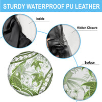 Lime Green Polynesia Spare Tire Cover Polynesian Turtle Shark Tattoo Tropical Vintage