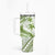 Lime Green Polynesia Tumbler With Handle Polynesian Turtle Shark Tattoo Tropical Vintage