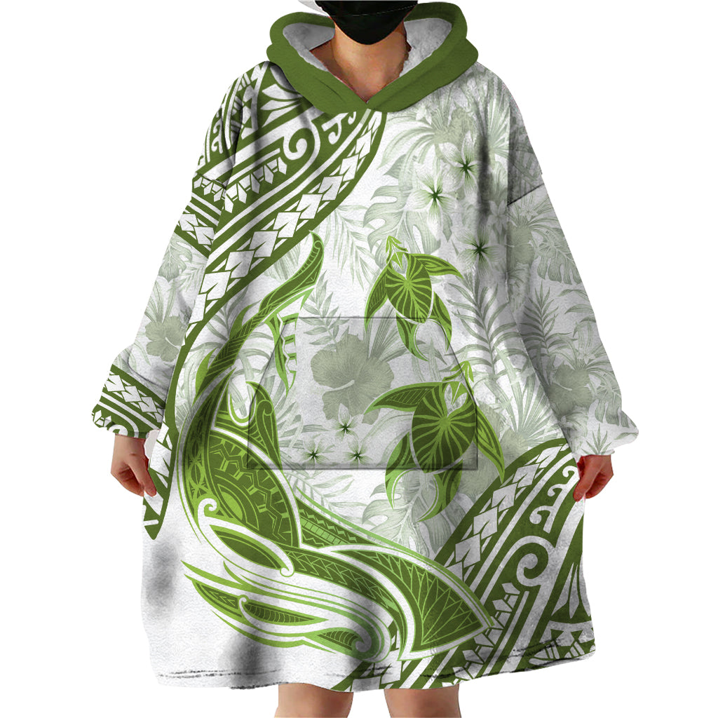 Lime Green Polynesia Wearable Blanket Hoodie Polynesian Turtle Shark Tattoo Tropical Vintage LT14 - Polynesian Pride