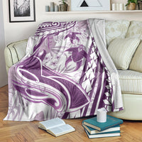 Purple Polynesia Blanket Polynesian Turtle Shark Tattoo Tropical Vintage LT14 Purple - Polynesian Pride
