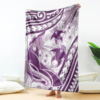 Purple Polynesia Blanket Polynesian Turtle Shark Tattoo Tropical Vintage LT14 - Polynesian Pride