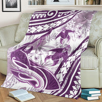 Purple Polynesia Blanket Polynesian Turtle Shark Tattoo Tropical Vintage LT14 - Polynesian Pride