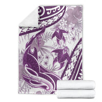 Purple Polynesia Blanket Polynesian Turtle Shark Tattoo Tropical Vintage LT14 - Polynesian Pride