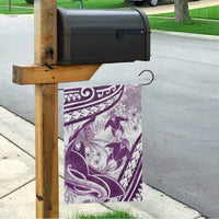 Purple Polynesia Garden Flag Polynesian Turtle Shark Tattoo Tropical Vintage