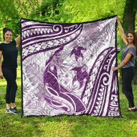 Purple Polynesia Quilt Polynesian Turtle Shark Tattoo Tropical Vintage LT14 - Polynesian Pride