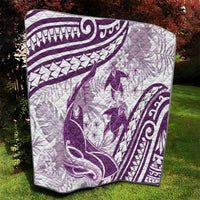 Purple Polynesia Quilt Polynesian Turtle Shark Tattoo Tropical Vintage LT14 - Polynesian Pride