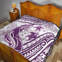 Purple Polynesia Quilt Polynesian Turtle Shark Tattoo Tropical Vintage LT14 - Polynesian Pride