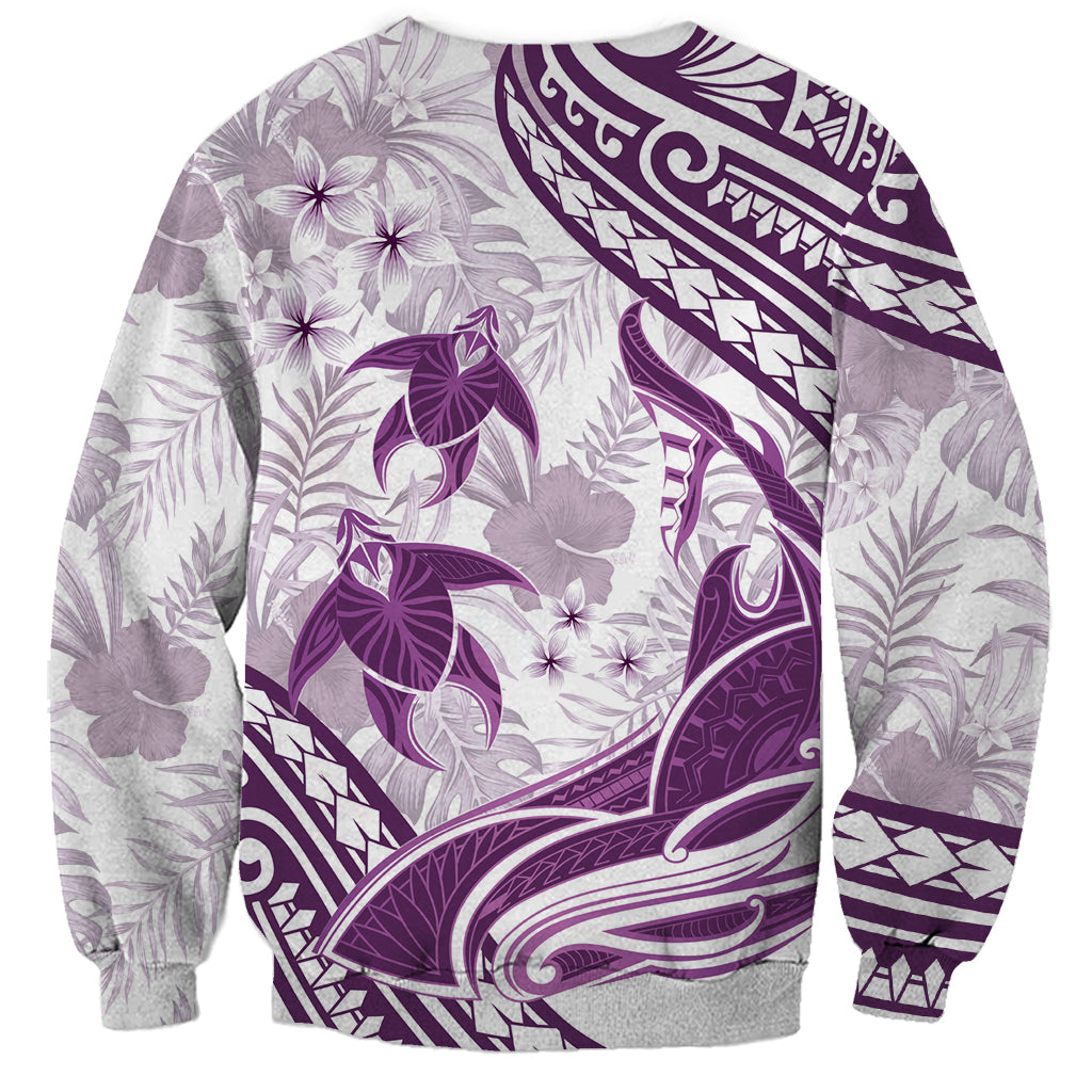 Purple Polynesia Sweatshirt Polynesian Turtle Shark Tattoo Tropical Vintage LT14 - Polynesian Pride