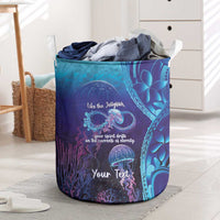 Polynesia Jellyfish Memorial Personalised Laundry Basket Infinity Jellies Polynesian Pattern