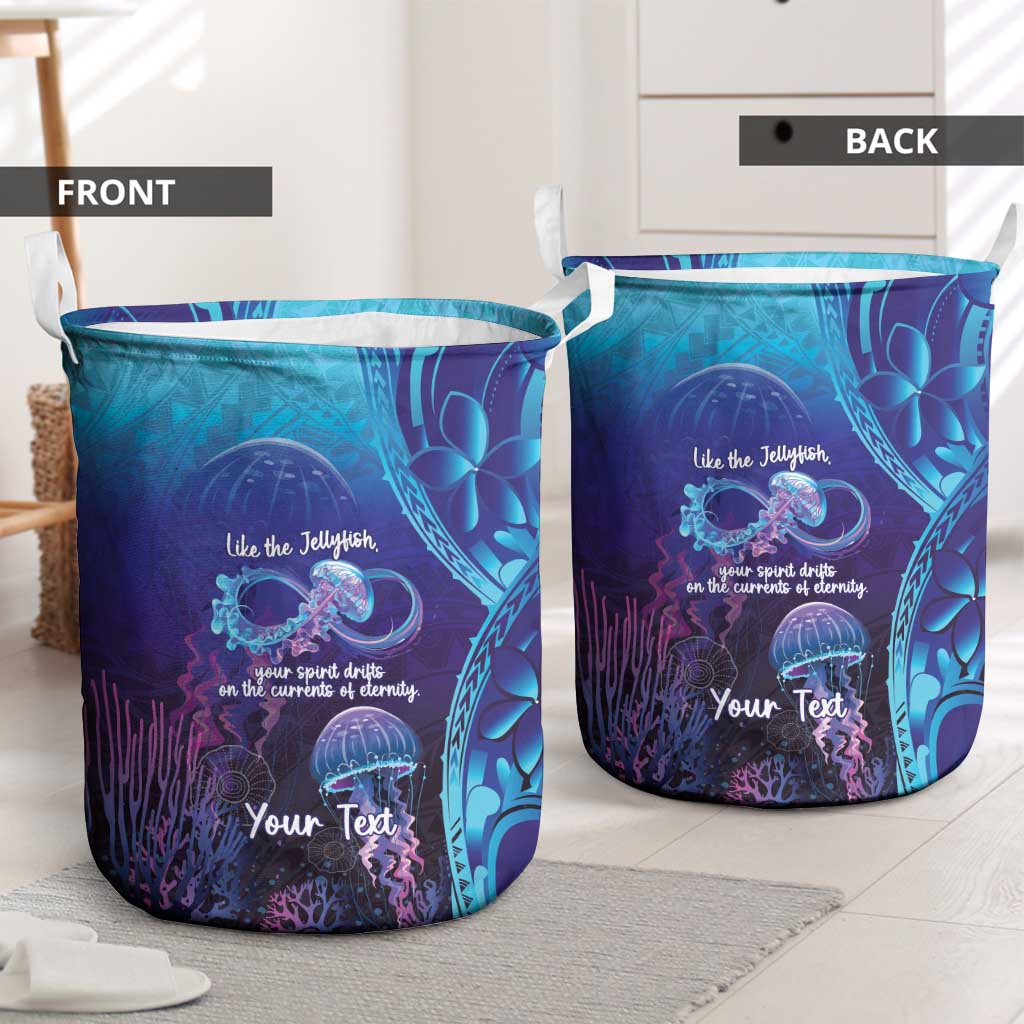 Polynesia Jellyfish Memorial Personalised Laundry Basket Infinity Jellies Polynesian Pattern