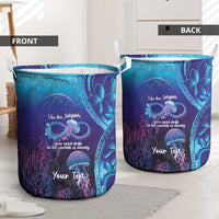 Polynesia Jellyfish Memorial Personalised Laundry Basket Infinity Jellies Polynesian Pattern