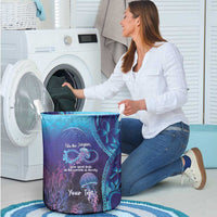 Polynesia Jellyfish Memorial Personalised Laundry Basket Infinity Jellies Polynesian Pattern